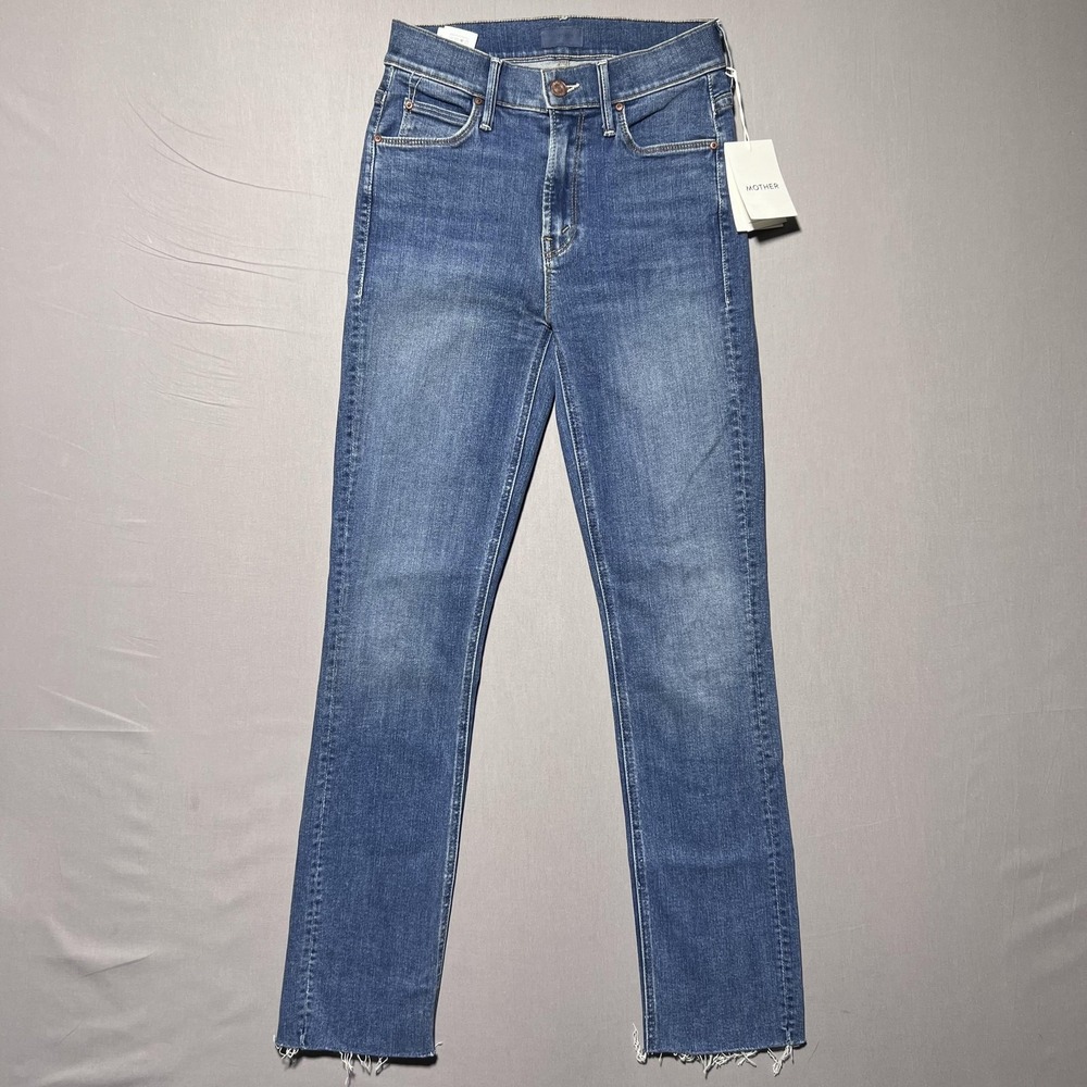 Mother The Mid Rise Dazzler Ankle Fray This Time Next Year‎ Jeans Womens 24 Blue